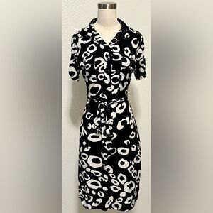 En Focus Stylish Black/White Women's Dress, Size 6